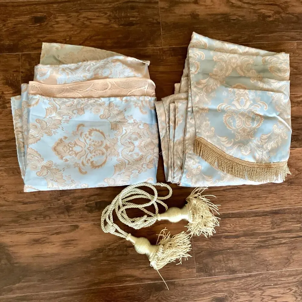 Vintage 70s Drape Curtains w/ Tiebacks